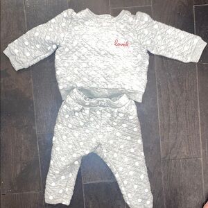GAP Gray and White Polka Dot Kids Matching Set